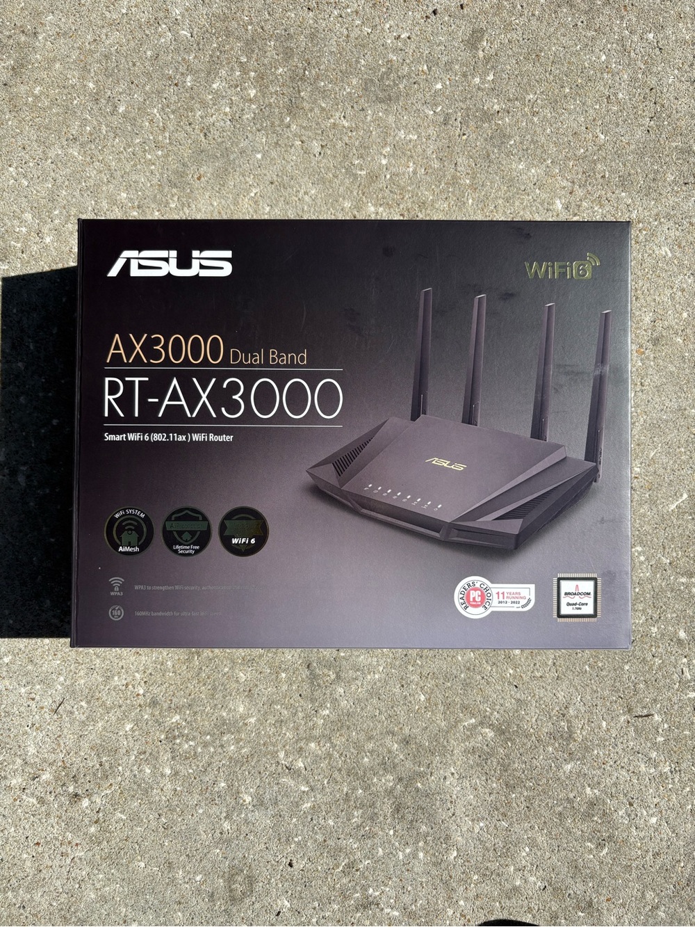 ASUS RT-AX3000 Dual-Band WiFi 6 Router - Black - Picture 1 of 4